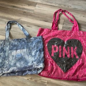 Bundle of 2 Pink Victoria’s Secret tote bags